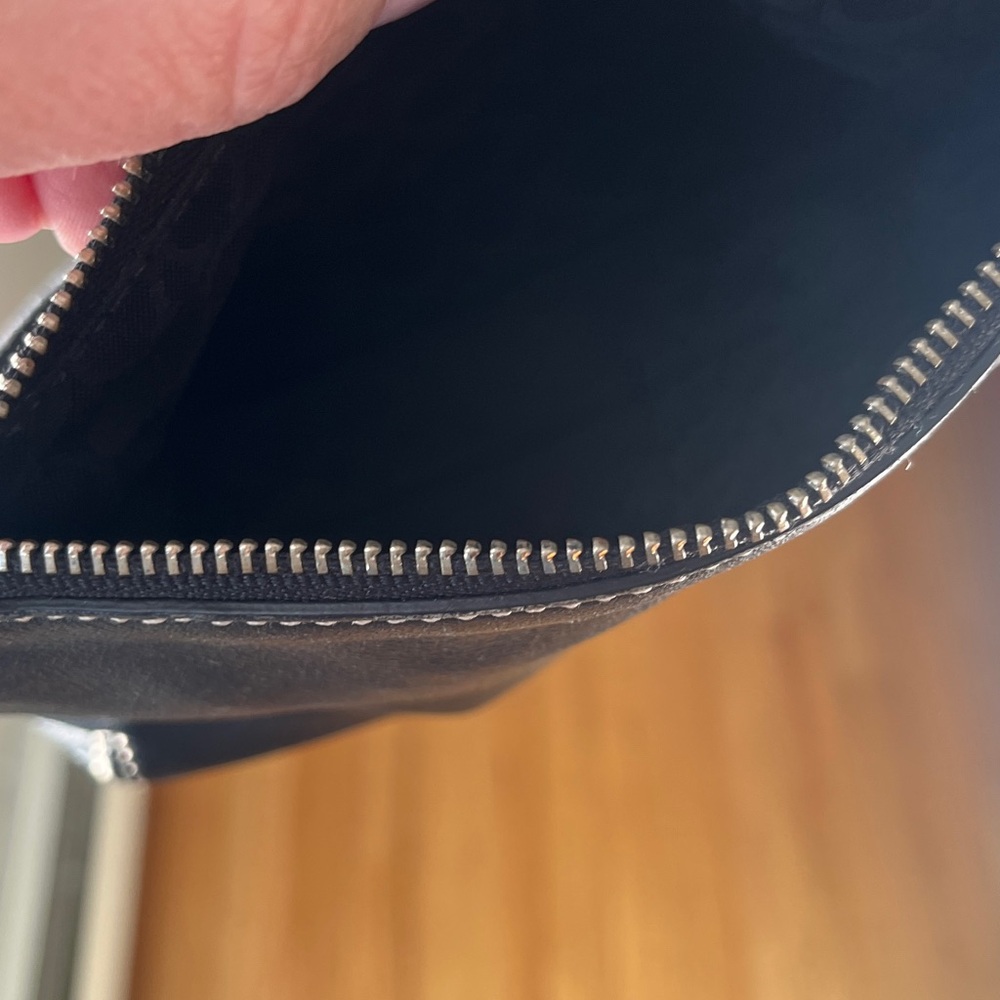 Coach Black Leather Wristlet with Silver Accents - Picture 4 of 5